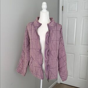 Free People Lavender Dolman Quilted Knit Jacket **RARE COLOR**